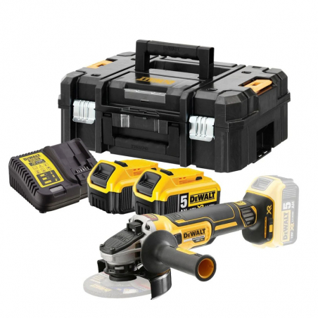 Dewalt DCG405P2 18V 5Ah XR Kömürsüz 125mm Çift Akülü Taşlama